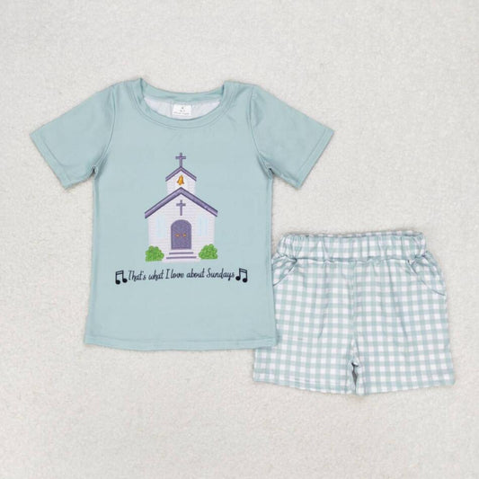 BSSO0858 Baby Boys Church Summer Shorts Outfit