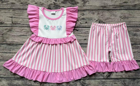 Pink Crab Wholesale Baby Kids Boutique Kid Clothing Set