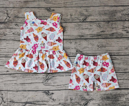 Ice cream Wholesale Baby Kids Wear Boutique Kid Clothing Set