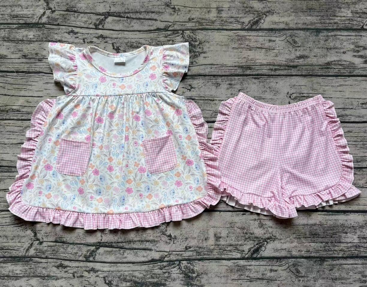 Floral Wholesale Baby Kids Wear Boutique Kid Clothing Set