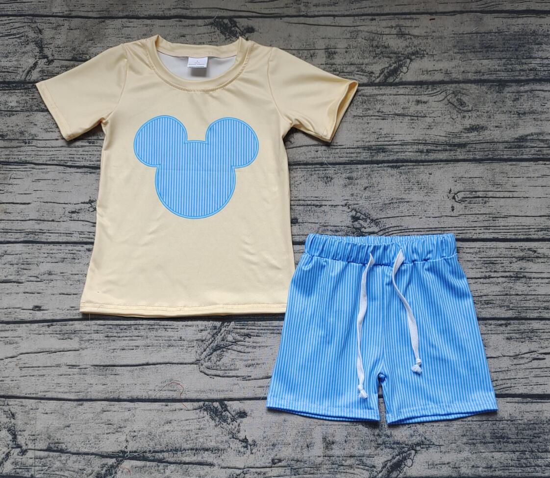 Blue Cartoon boy Wholesale Baby Kids Wear Boutique Kid Clothing Set