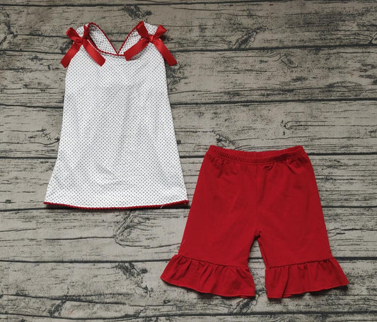 Red Polka Dots Wholesale Baby Kids Wear Boutique Kid Clothing Set