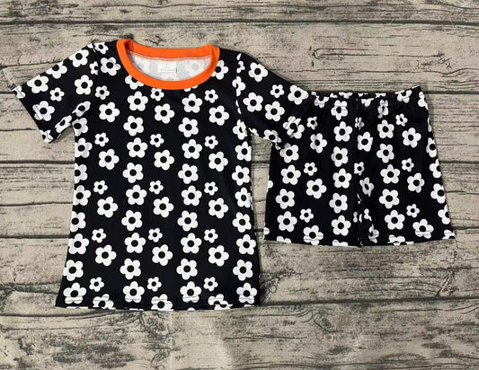 Black Floral Wholesale Baby Kids Wear Boutique Kid Clothing Set