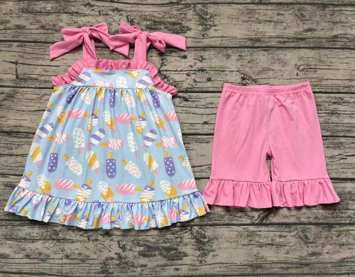 Ice cream Wholesale Baby Kids Wear Boutique Kid Clothing Set