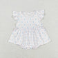 SR1217 Newborn Baby Girls Summer Pink Bow Romper