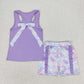 GSSO1060 Baby Girls Purple Top Floral Ruffle Shorts Outfit