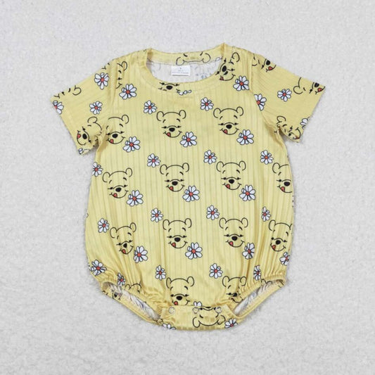 SR1432 Baby Girls Cute Cartoon Bear Romper