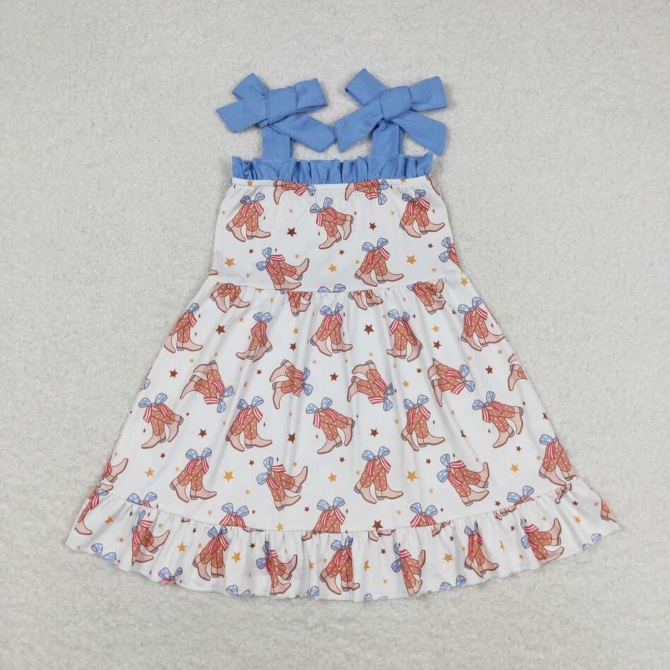 GSD1166 Summer Baby Girls Western Boots Strap Dress