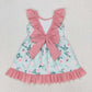 GSD0722 Kids Girls Spring Floral Dress With Pink Bow