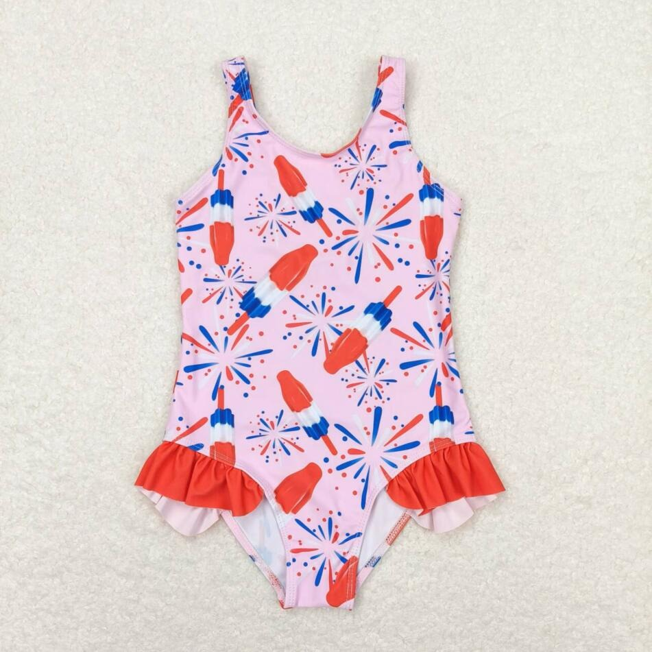 S0229 Baby Girls Leopard Swimsuit Set