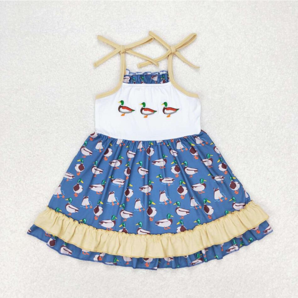 GSD0891 Summer Baby Girls Embroidery Wild Duck Dress