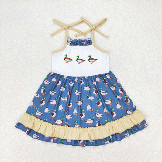 GSD0891 Summer Baby Girls Embroidery Wild Duck Dress