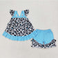 GSSO0878 Baby Girls Black Leopard Shorts Set