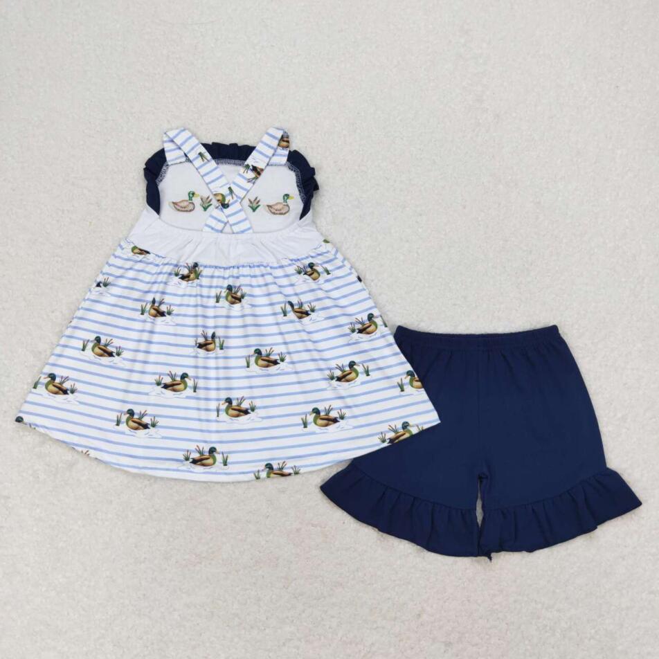 GSSO1189 Baby Girls Summer Wild Duck Shorts Outfit