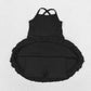 S0446 Baby Girls Black Knit Knee Length Active Wear Dresses