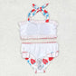 S0316 Baby Girls Summer Strawberry Halter Straps Two Pieces Swimsuits