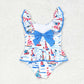 S0277 Baby Girls Blue Boats Bow Top Bummie Bows Swimsuits