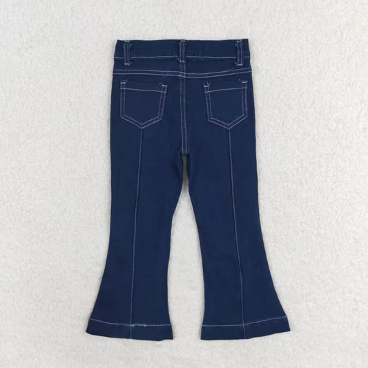 P0508 Baby Girls Western Bleached Denim Pants