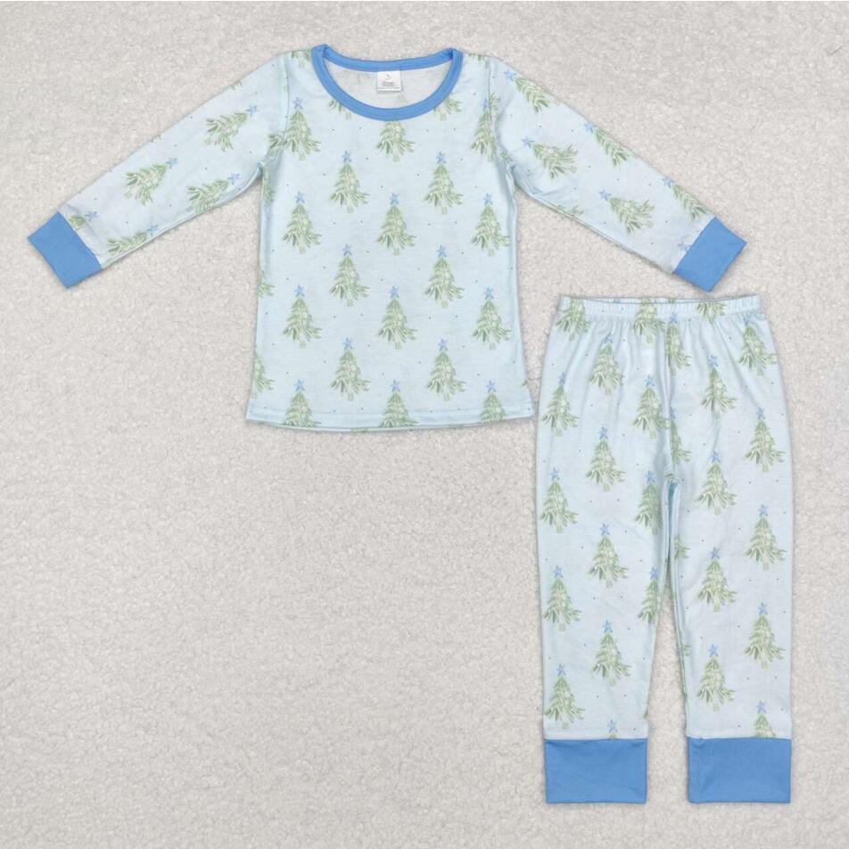 BLP0639 Baby Boys Christmas Tree Bamboo Pajama Set