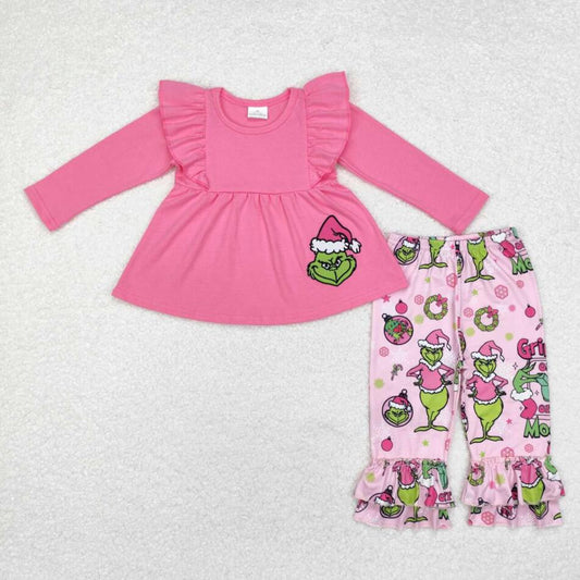 GLP1453 Baby Girls Christmas Ruffle Pants Outfit