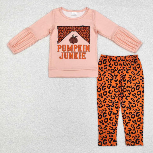 GLP1707 Baby Girls Fall Pumpkin Junkie Leggings Set