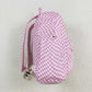 BA0245 Baby Kids Girls Pink Checkered Backpack Zip Back Bags