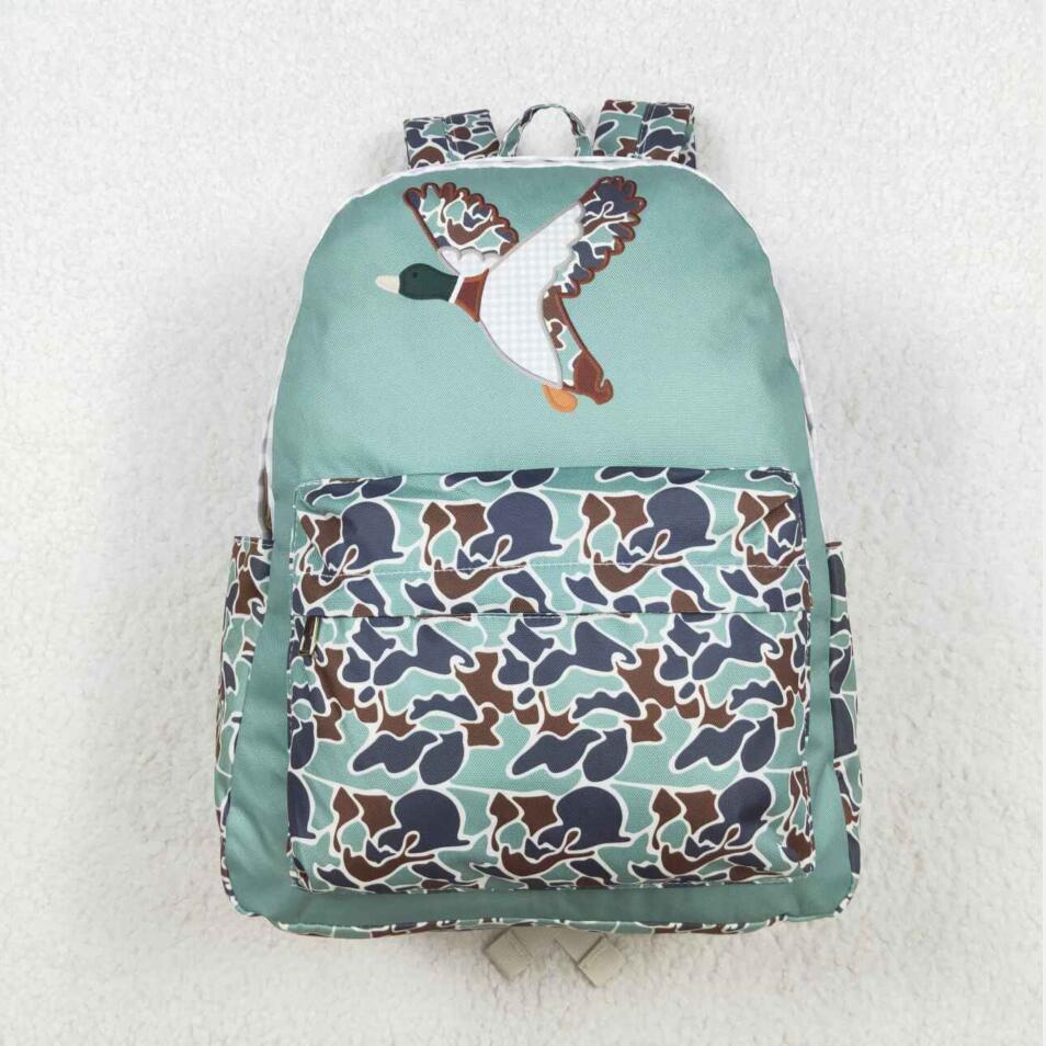 BA0259 Baby Kids Boys Camo Ducks Backpack Zip Back Bags