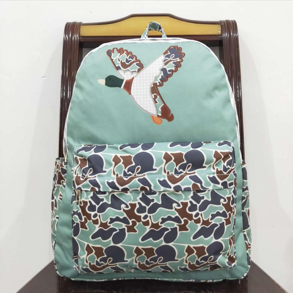 BA0259 Baby Kids Boys Camo Ducks Backpack Zip Back Bags