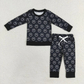 Baby Boys Western Brother Sibling Top Pants Pajamas Clothes Sets