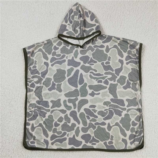 RTS NO MOQ Baby Kids swimming cover up Children Green Camo Terry Swim Towel Cover Ups