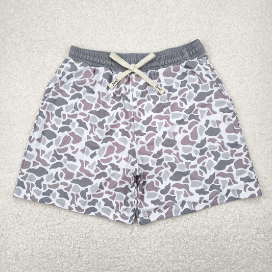 USA Shop RTS Adult Men Grey Camo Pockets Trunks Shorts Bottom Swimwear