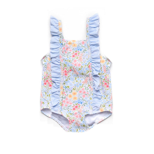 S0415 Flower Kid Summer Clothing Children Shorts Sleeve Top Outfit
