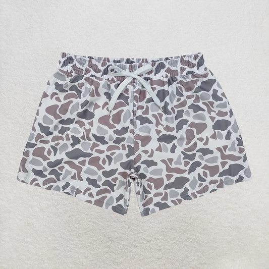 RTS NO MOQ Kids Boys Summer Shorts Grey Camouflage Trunks Bottoms Swimsuits