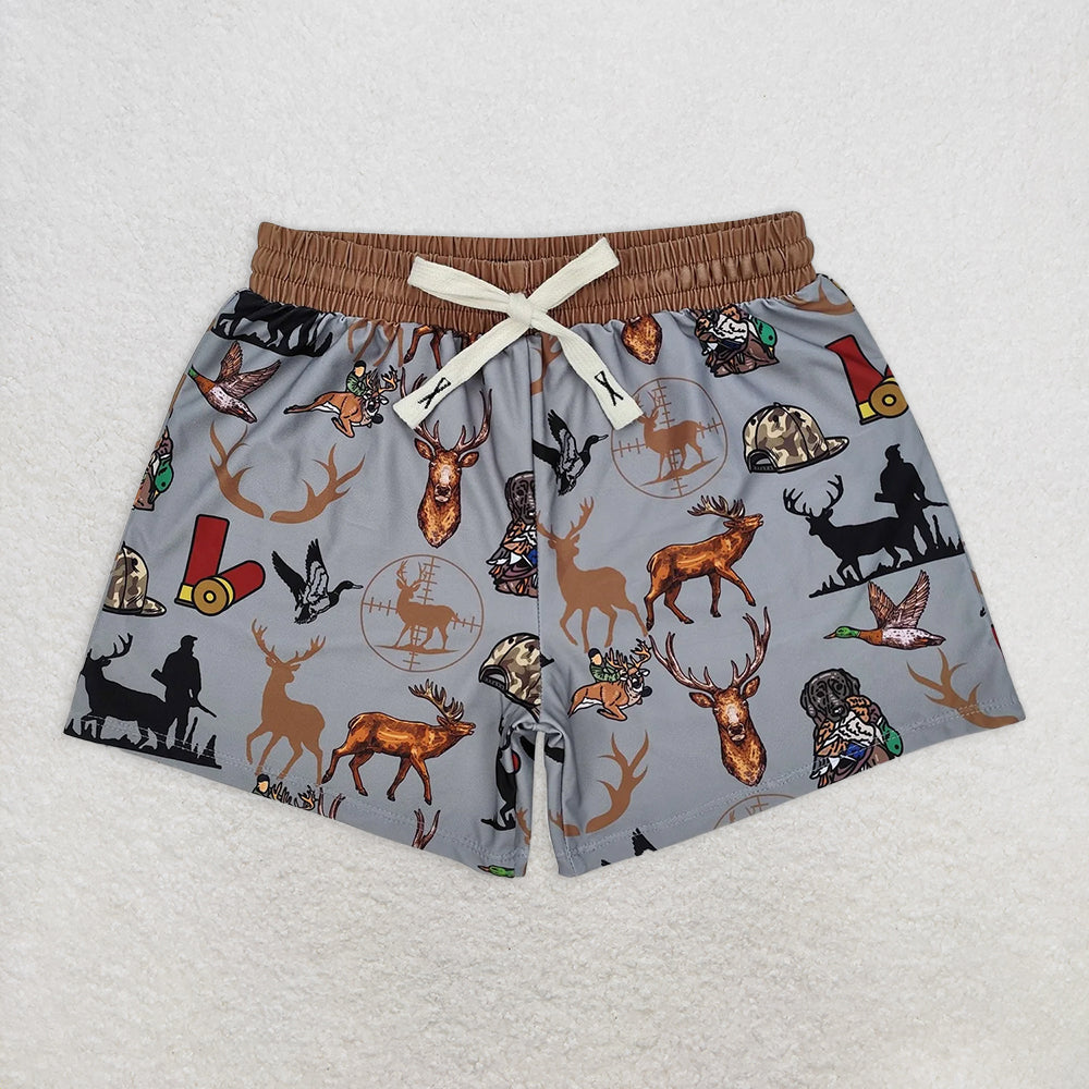 RTS NO MOQ Baby Boys Summer Pants S0471 Deer Duck Dog Hunting Trunks Swimsuits Swimwear