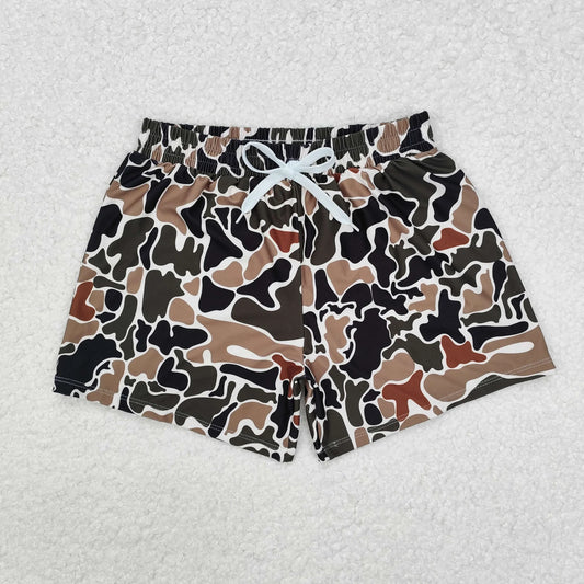 USA Shop RTS Baby Boys Southern Brown Green Camo Trunks Swimsuit Summer Shorts