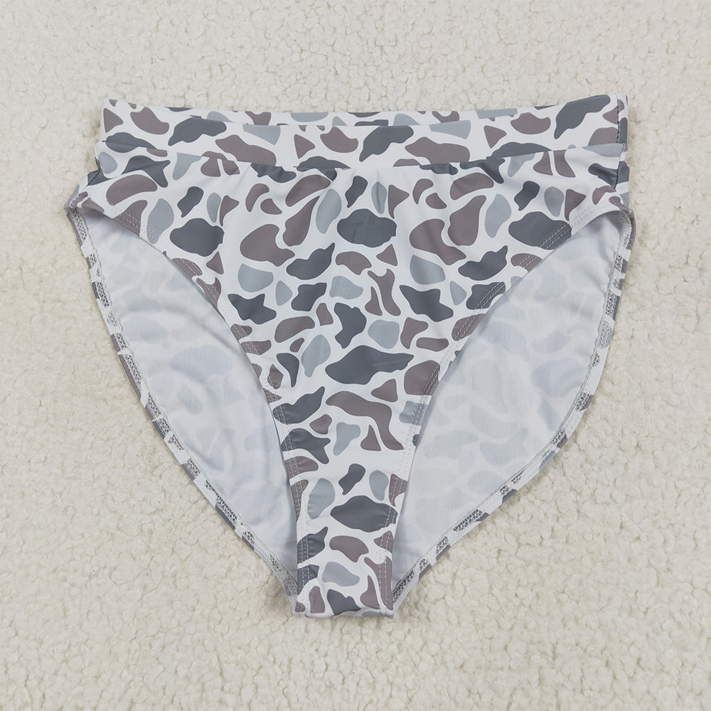 6.11 RTS NO MOQ Adult Women Summer Pants S0557 Light Grey Camo Swim Bottom