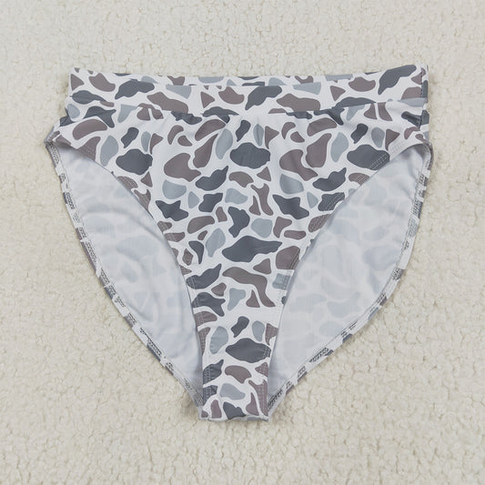 6.11 RTS NO MOQ Adult Women Summer Pants S0557 Light Grey Camo Swim Bottom