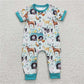 RTS NO MOQ Summer Sibling Baby Kids Short Sleeve Horse Pig Cow Chicken Farm Rompers Dresses
