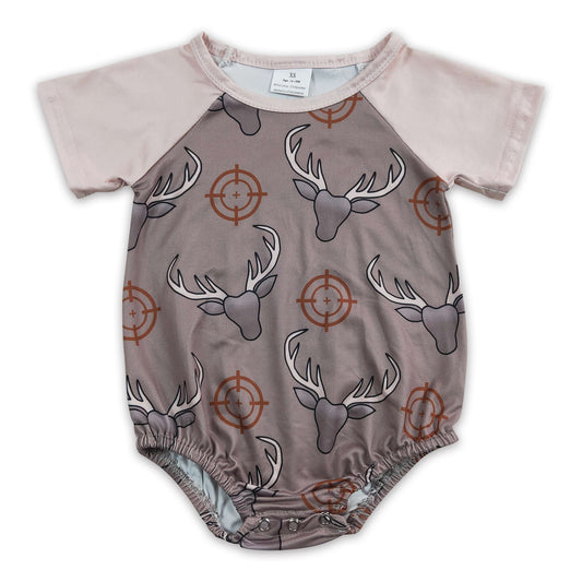 RTS NO MOQ Baby Boys Summer Bodysuit SR0131 Cow Deer Short Sleeve Rompers