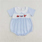 RTS NO MOQ Summer Sibling Baby Boys Blue Stripes Transpotation Sibling Brother Clothes Sets