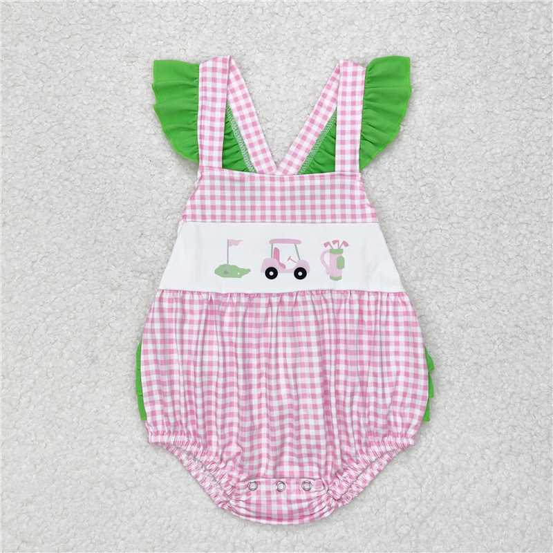 RTS NO MOQ Summer Sibling Boys Baby Girls Checkered  Rompers Shorts Clothes Sets
