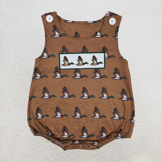 RTS NO MOQ Baby Boys Summer Bodysuit SR1285 Mallard Ducks Sleeveless Rompers