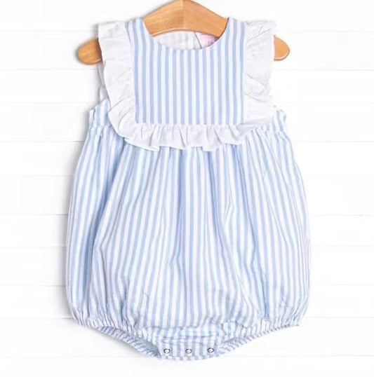 SR1363 blue stripe girl jumpsuit summer cute baby romper