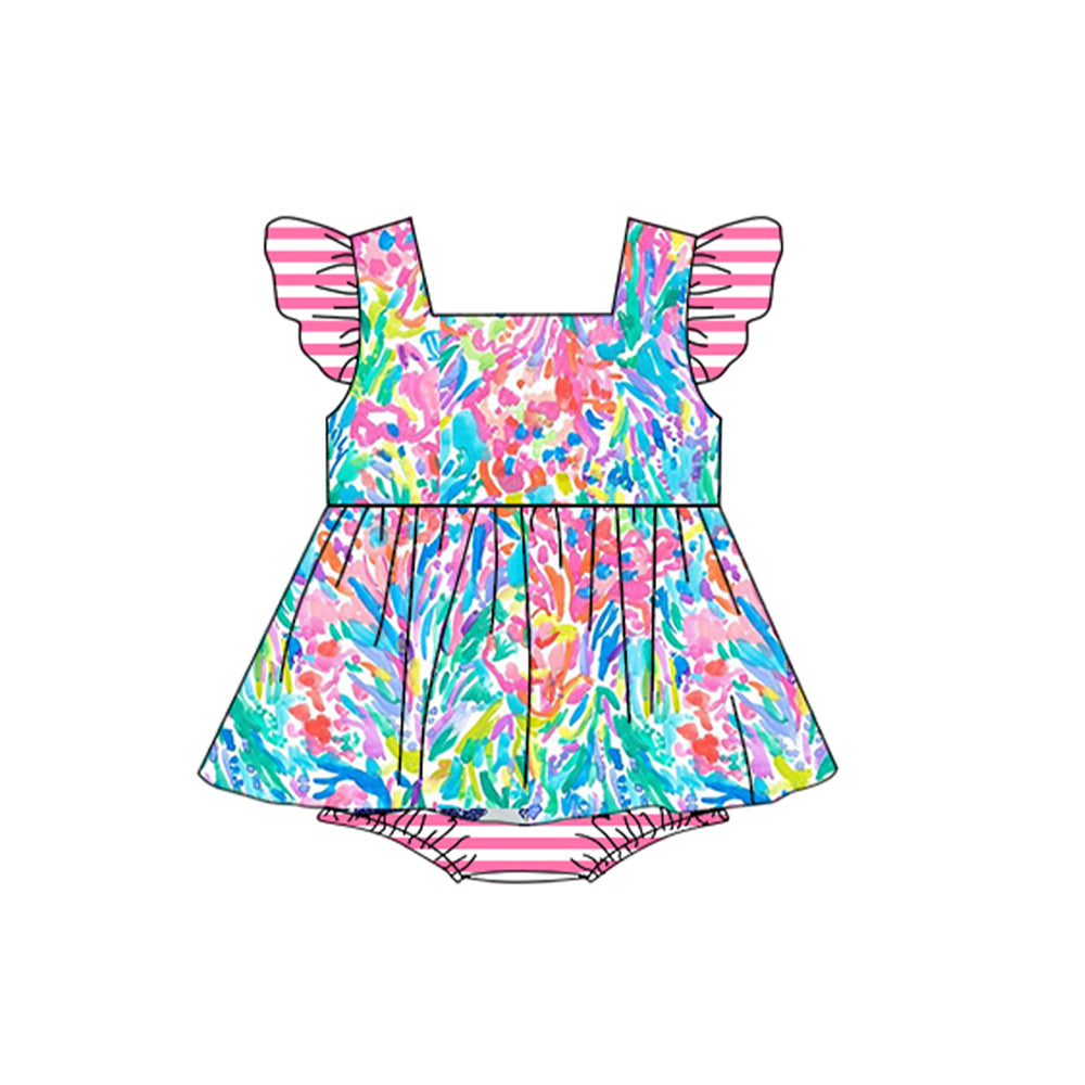 SR1370 Floral summer kid jumpsuit rompers