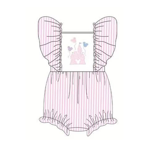 SR1381 pink summer kid jumpsuit summer cute baby wear rompers