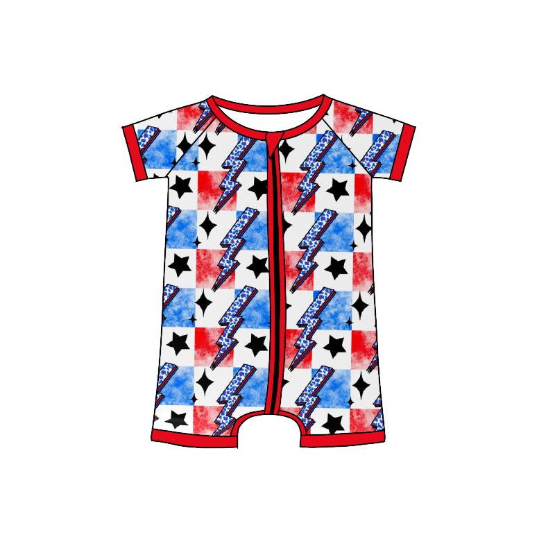 SR1387 cute 4th of july summer kid jumpsuit cute baby wear rompers