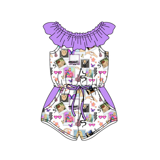 SR1389 purple summer kid jumpsuit summer cute baby wear rompers