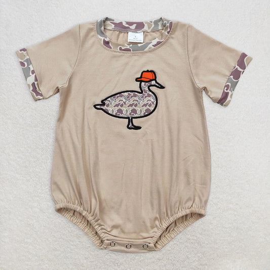 RTS NO MOQ Baby Boys Summer Bodysuit SR1403 Camo Duck Hat Short Sleeve Rompers