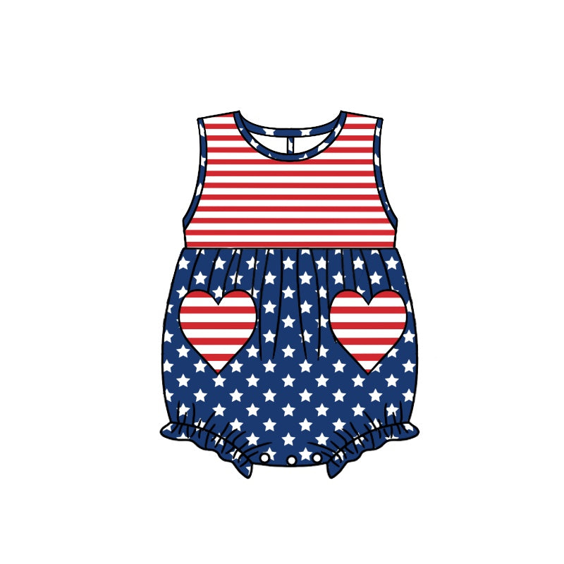 SR1444 4th of july kid jumpsuit summer cute baby romper