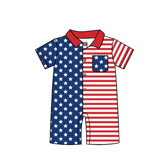 SR1445 4th of july kid jumpsuit summer cute baby romper